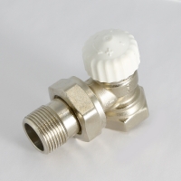 Вентиль термостатический Uni-Fitt угловой HВ 3/4", никелированный с разъёмным соединением