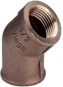 Угольник 45° бронзовый Viega с внутренней резьбой 1"