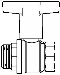 Кран шаровой Oventrop "Optibal" 1/2" с переходом наружной резьбы на внутреннюю рукоятка высокий маховик
