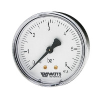 Термометр биметаллический с погружной гильзой Watts F+R801 диаметр корпуса 63 мм, длина гильзы 50 мм 1/2" 120°С
