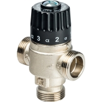Термостатический смесительный клапан Stout для систем отопления и ГВС 3/4"  НР   30-65°С KV 1,8, центральное смешивание