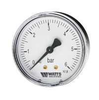 Термометр биметаллический с погружной гильзой Watts F+R801 диаметр корпуса 63 мм, длина гильзы 75 мм 1/2" 120°С