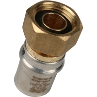 Прессовое соединение Stout с накидной гайкой 20x1/2" с плоским уплотнением для металлопластиковой трубы