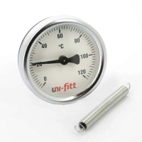 купить Термометр биметаллический накладной Uni-Fitt диаметр корпуса 63 мм 120°С