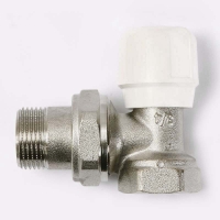 Вентиль ручной угловой HВ 3/4 никелированный с разъёмным соединением