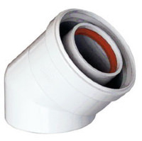 Коаксиальный отвод полипропиленовый 45° Baxi 60/100 мм, HT