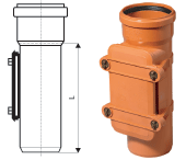 Ревизия с прямоугольным люком KGRE Ostendorf 110 мм для трубы наружной канализации